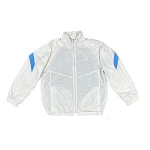 NIKE WINDBREAKER JACKET WHITE WITH BLUE STRIP SIZE L